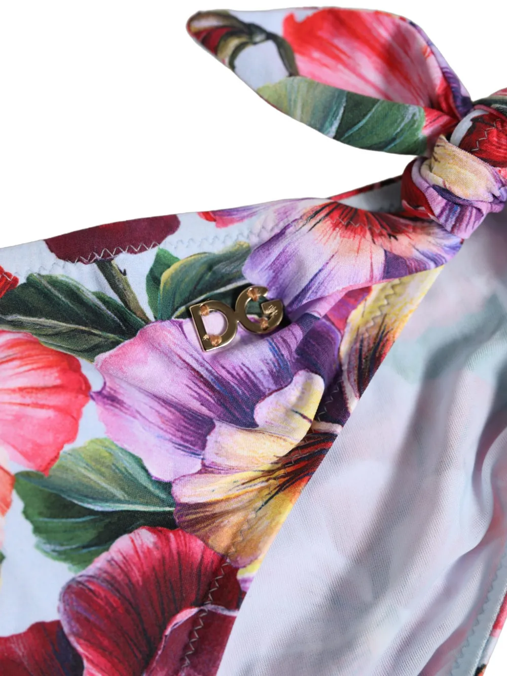 Dolce & Gabbana floral-print side-tie bikini bottoms Wit
