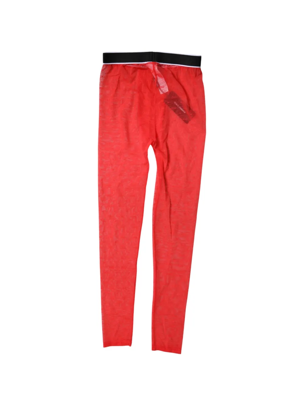 Dolce & Gabbana logo-waistband lace leggings Rood