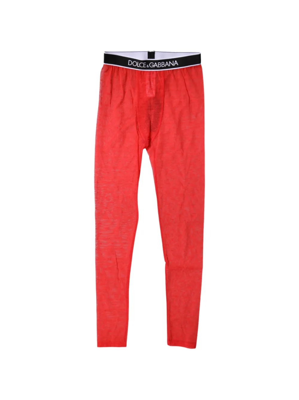 Dolce & Gabbana logo-waistband lace leggings Rood