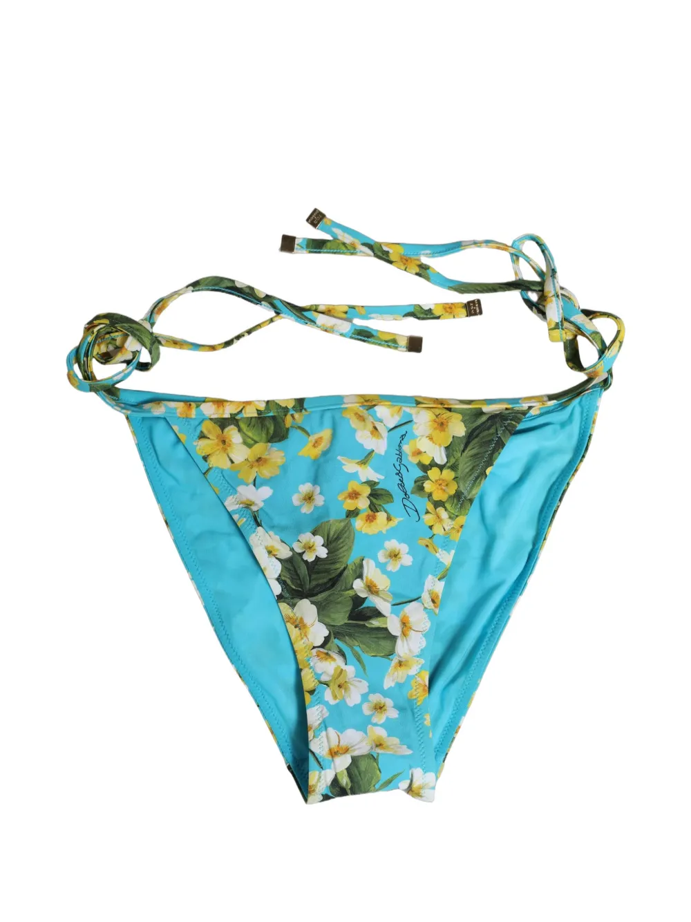 Dolce & Gabbana floral-print bikini bottoms - Blu