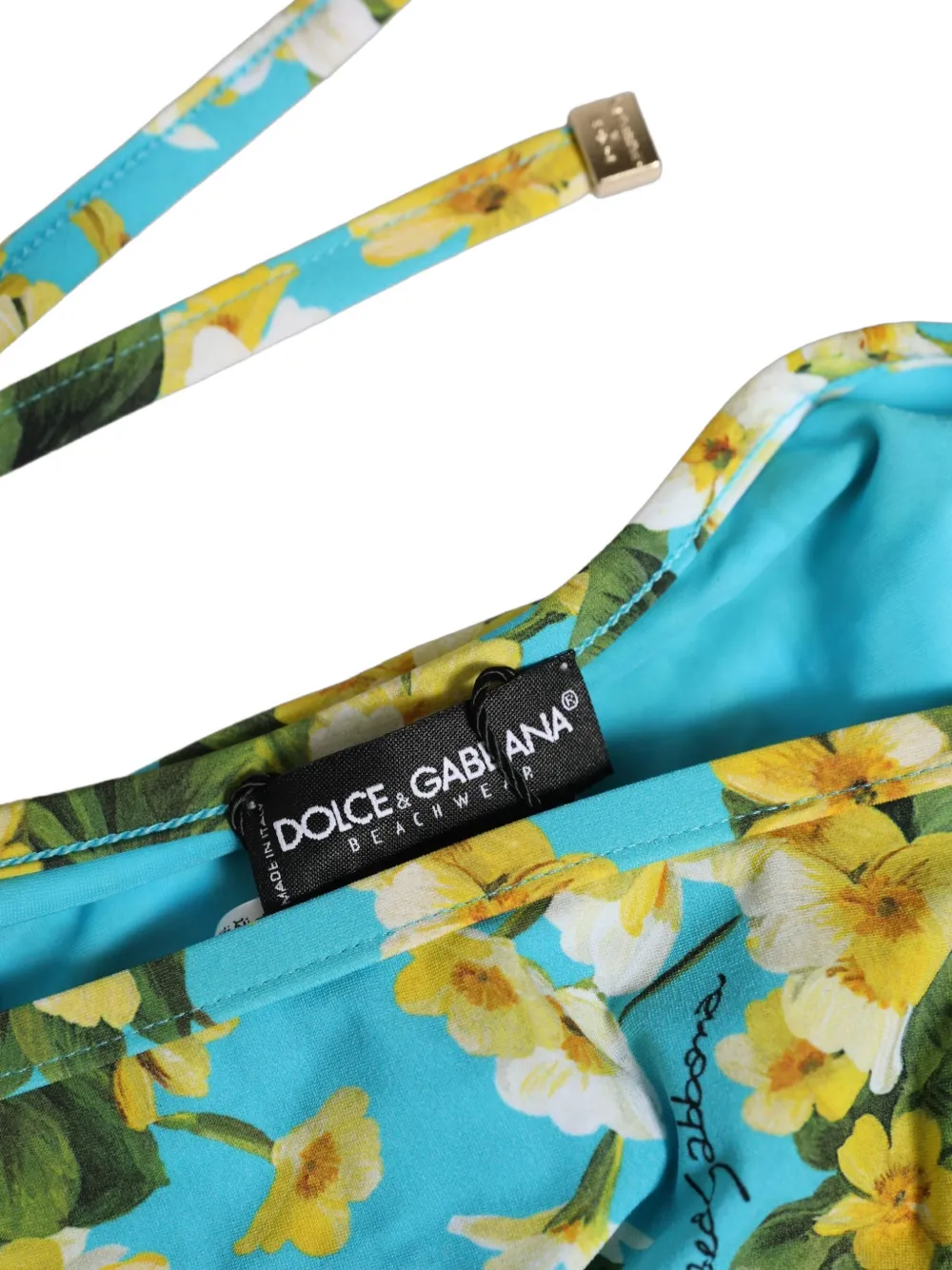 Dolce & Gabbana floral-print bikini bottoms Blauw