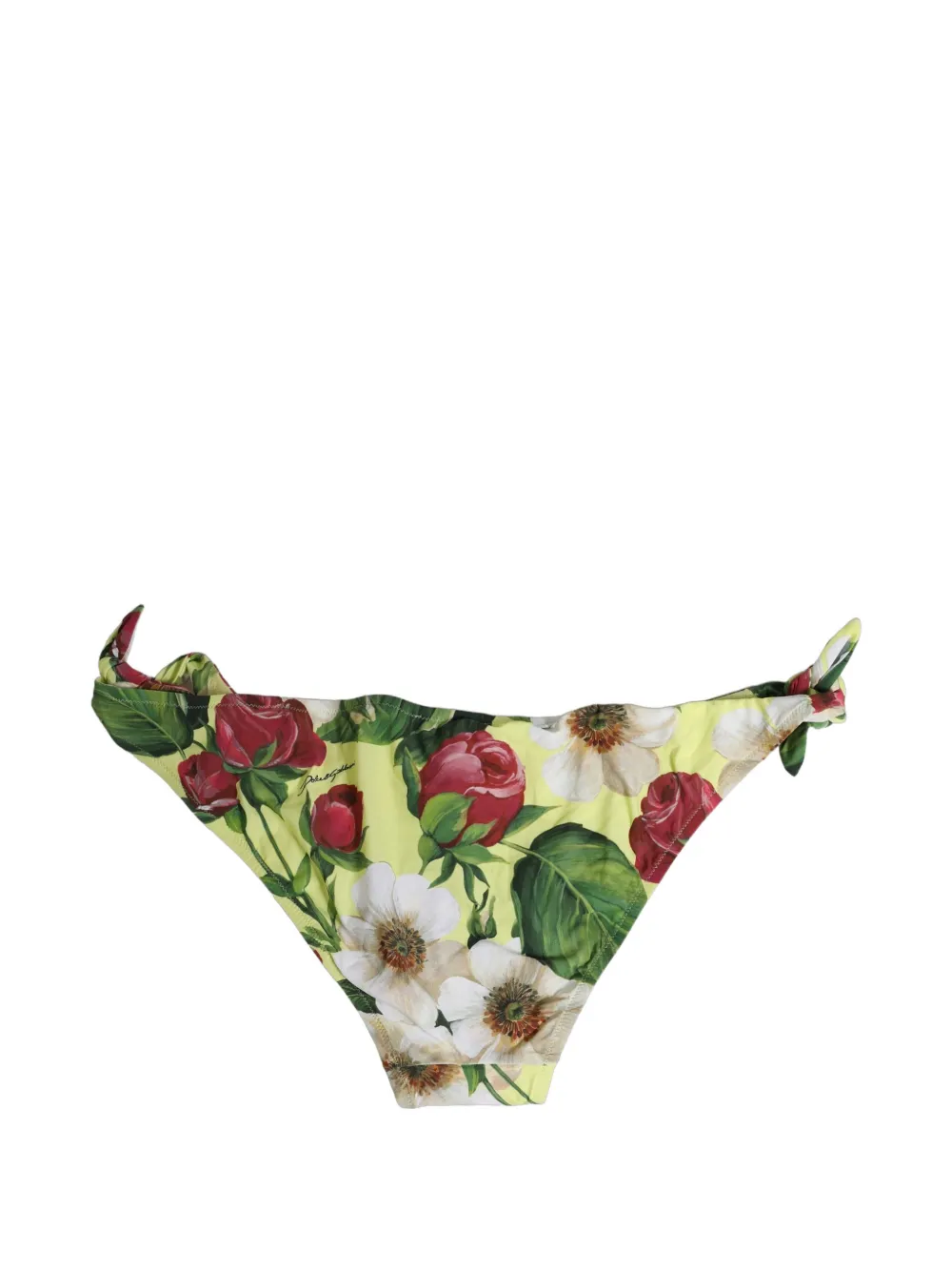 Dolce & Gabbana floral-print bikini bottoms Geel