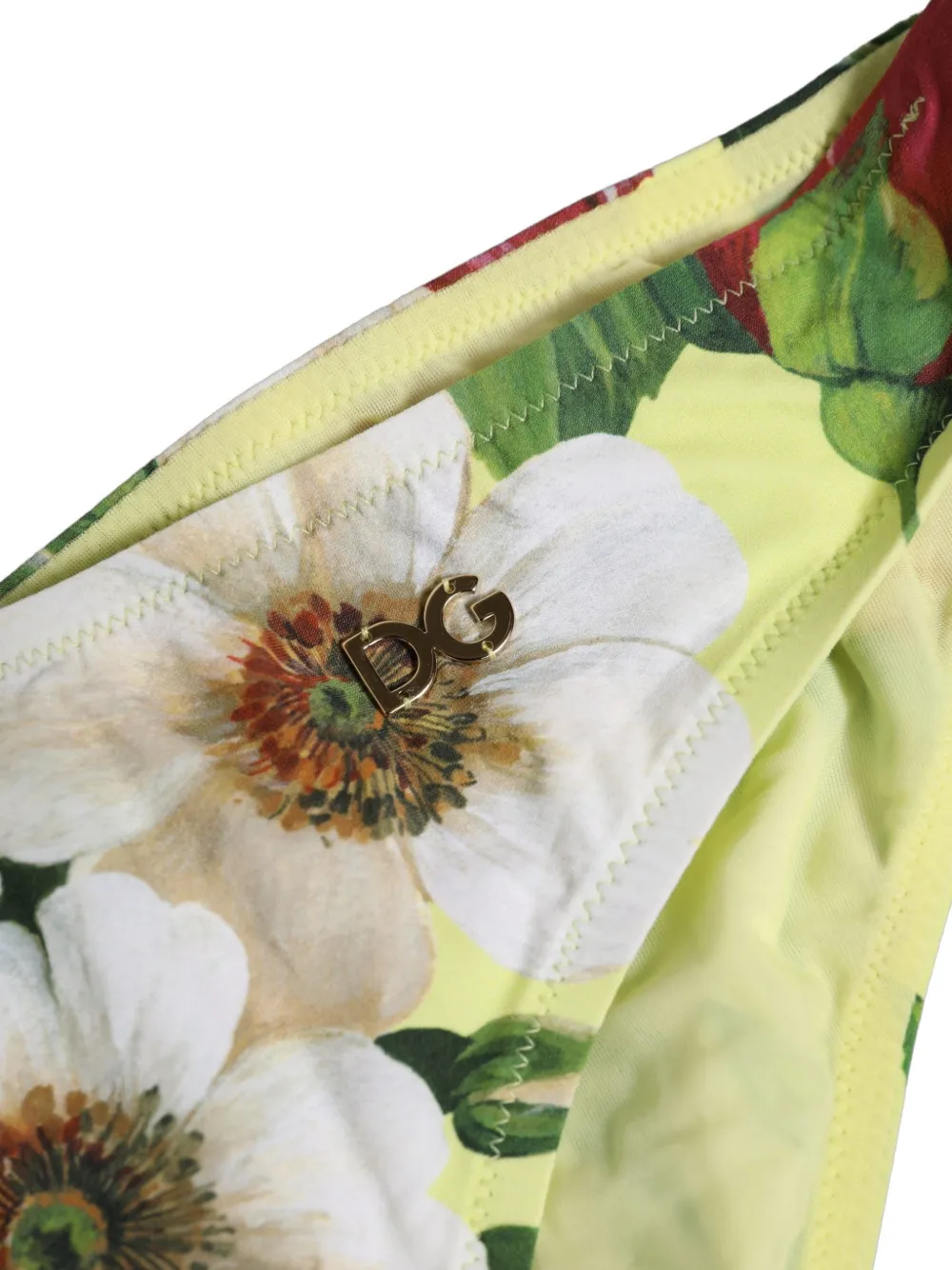 Dolce & Gabbana floral-print bikini bottoms Geel