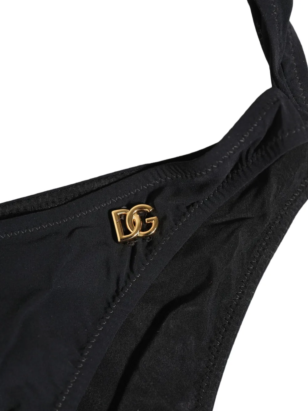 Dolce & Gabbana cut-out logo-plaque swimsuit Zwart