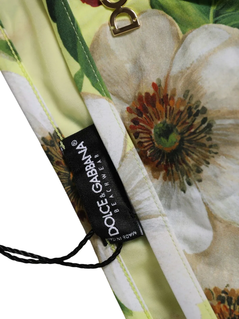 Dolce & Gabbana floral-print bikini bottoms Geel