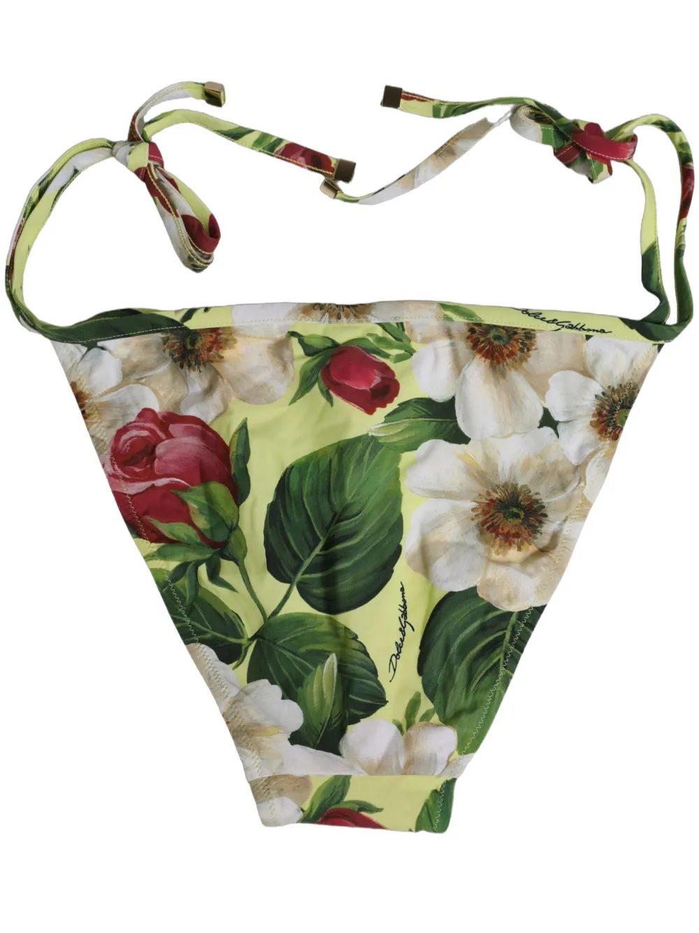 Dolce & Gabbana floral-print bikini bottoms Geel