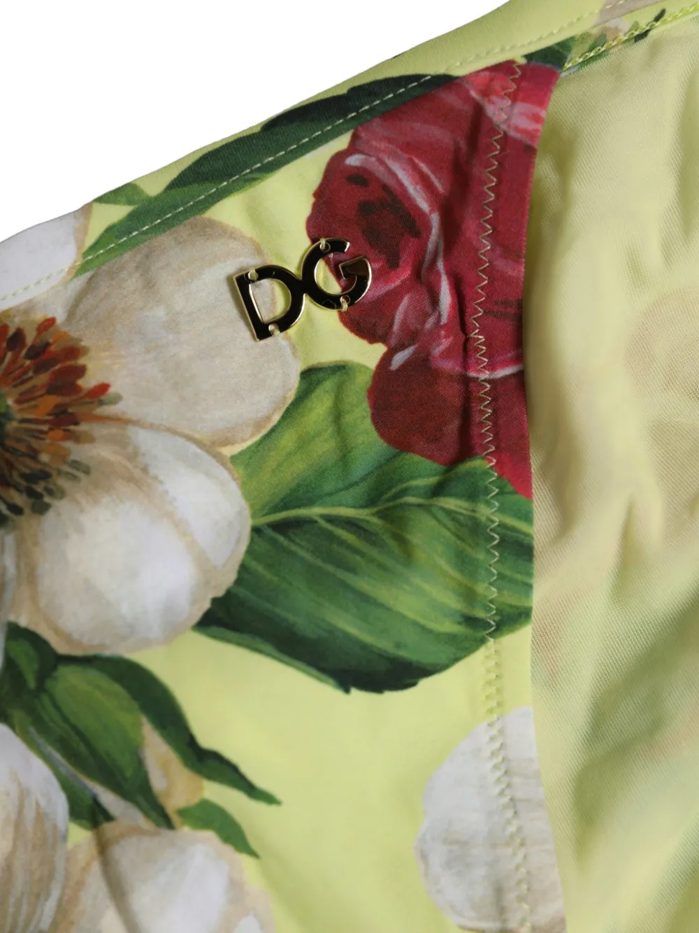 Dolce & Gabbana floral-print bikini bottoms Geel