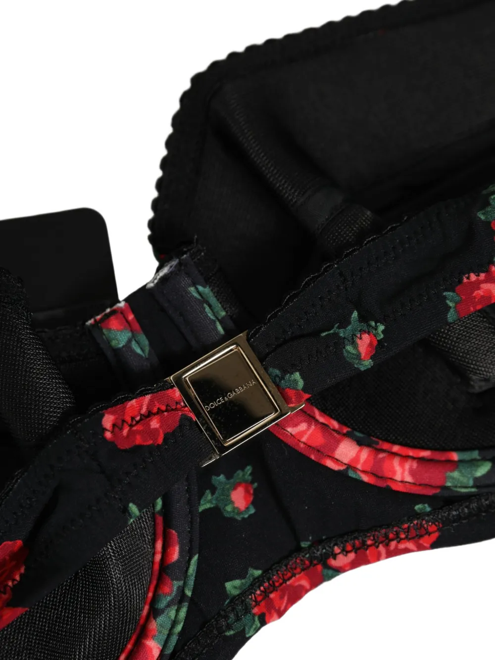 Dolce & Gabbana floral-print underwire bikini top Zwart