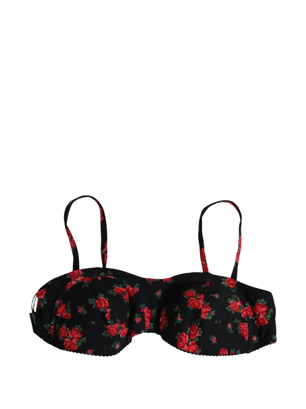 Dolce & Gabbana floral-print underwire bikini top - Nero