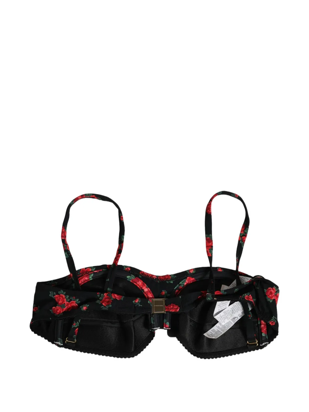 Dolce & Gabbana floral-print underwire bikini top Zwart