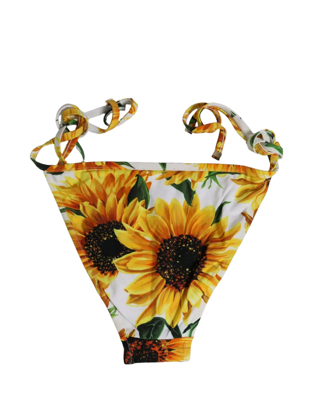Dolce & Gabbana sunflower-print side-tie bikini bottoms Wit