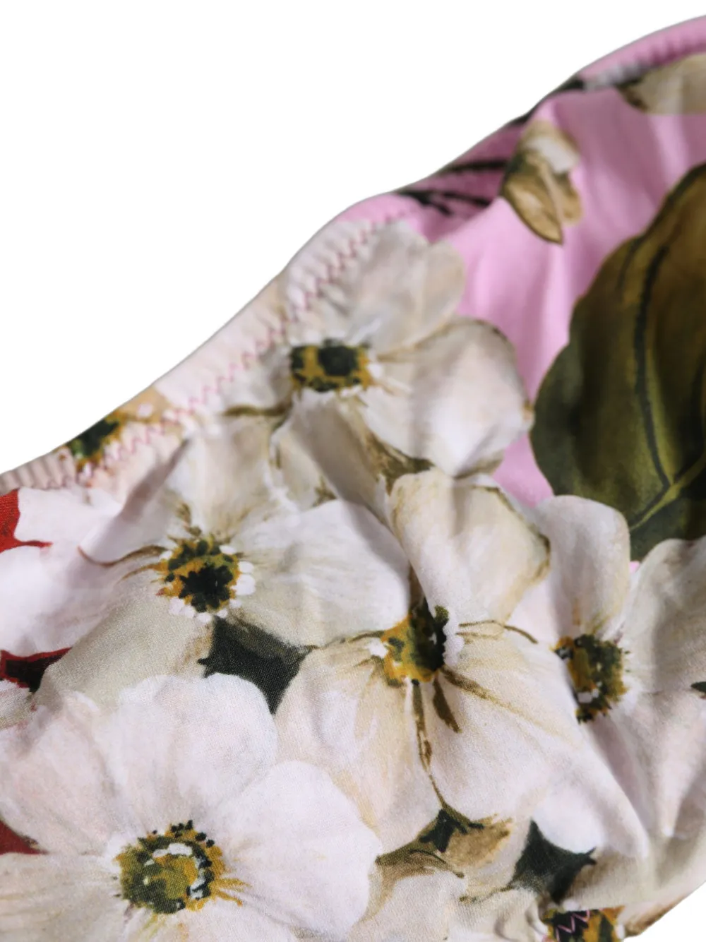 Dolce & Gabbana pink floral-print bandeau bikini top Roze