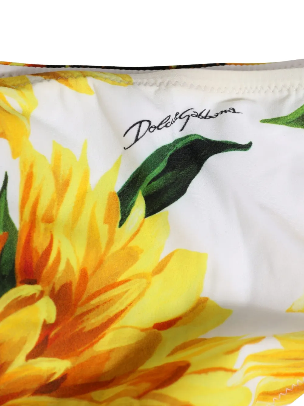 Dolce & Gabbana sunflower-print tie-side bikini bottoms Wit
