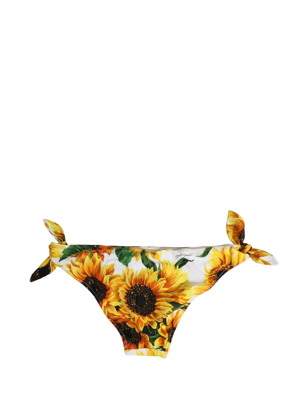 Dolce & Gabbana sunflower-print tie-side bikini bottoms Wit