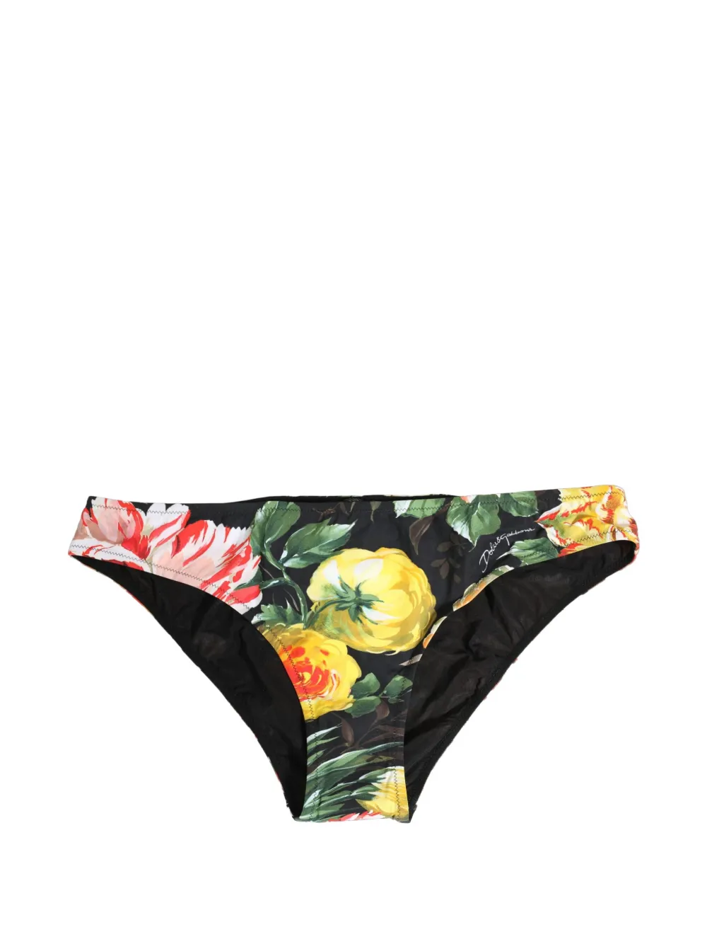 Dolce & Gabbana floral-print bikini bottoms Zwart