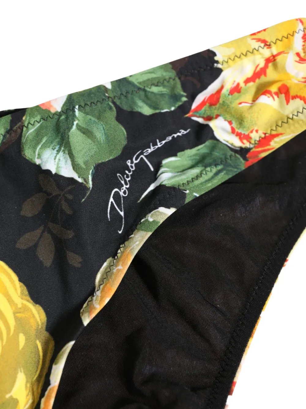 Dolce & Gabbana floral-print bikini bottoms Zwart