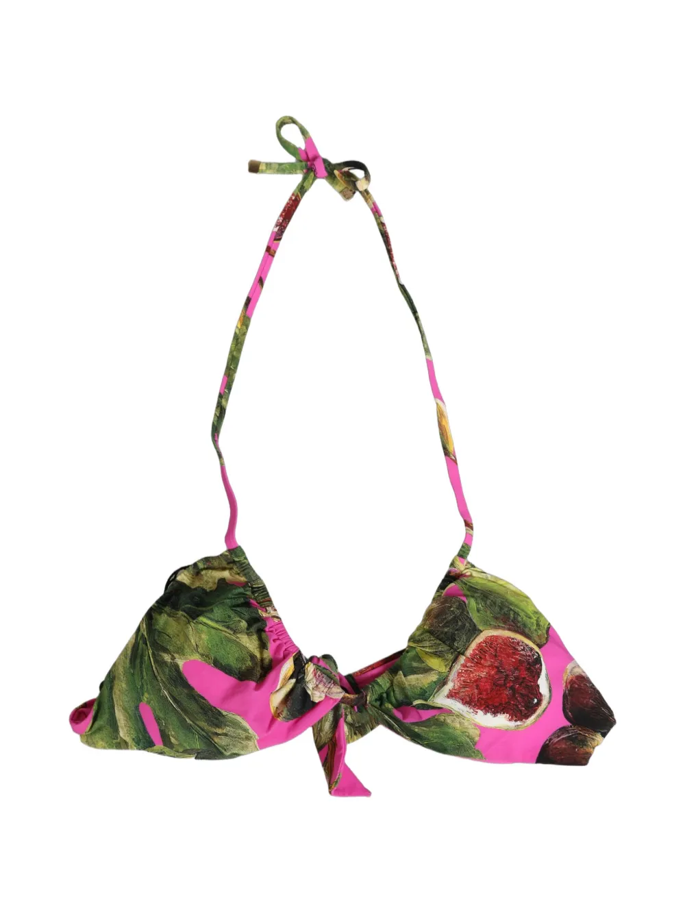 Dolce & Gabbana fig-print triangle bikini top - Rosa