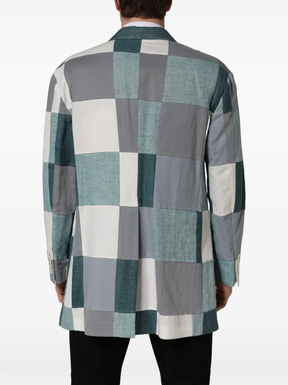 Dolce & Gabbana patchwork double-breasted jacket Blauw