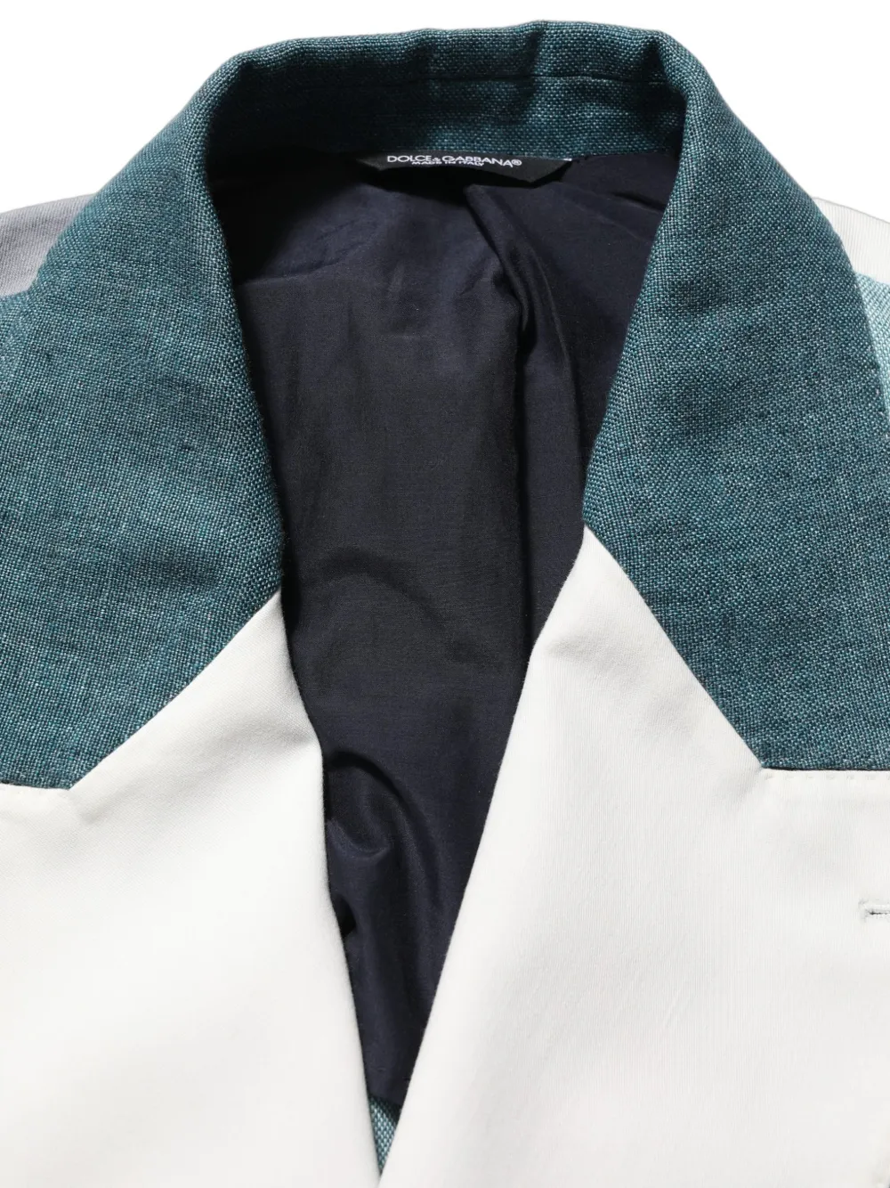 Dolce & Gabbana patchwork double-breasted jacket Blauw
