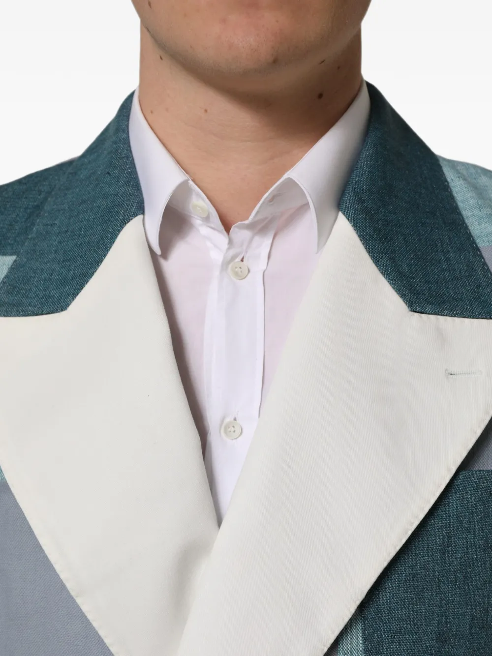 Dolce & Gabbana patchwork double-breasted jacket Blauw