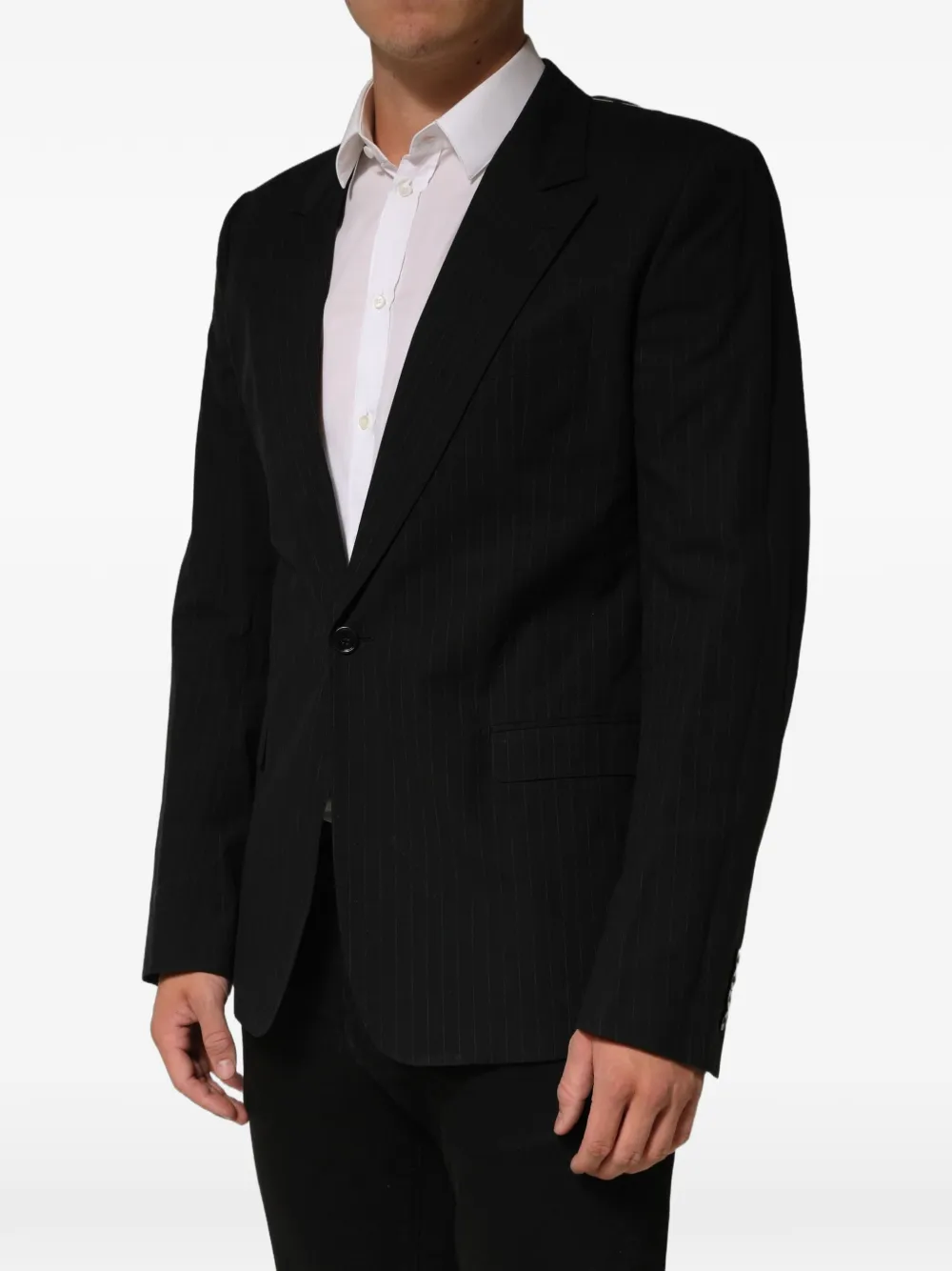 Dolce & Gabbana pinstripe single-breasted blazer Zwart