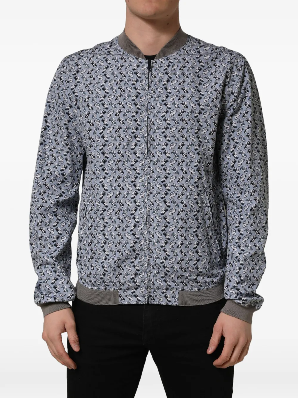 Dolce & Gabbana car-print bomber jacket - Blue