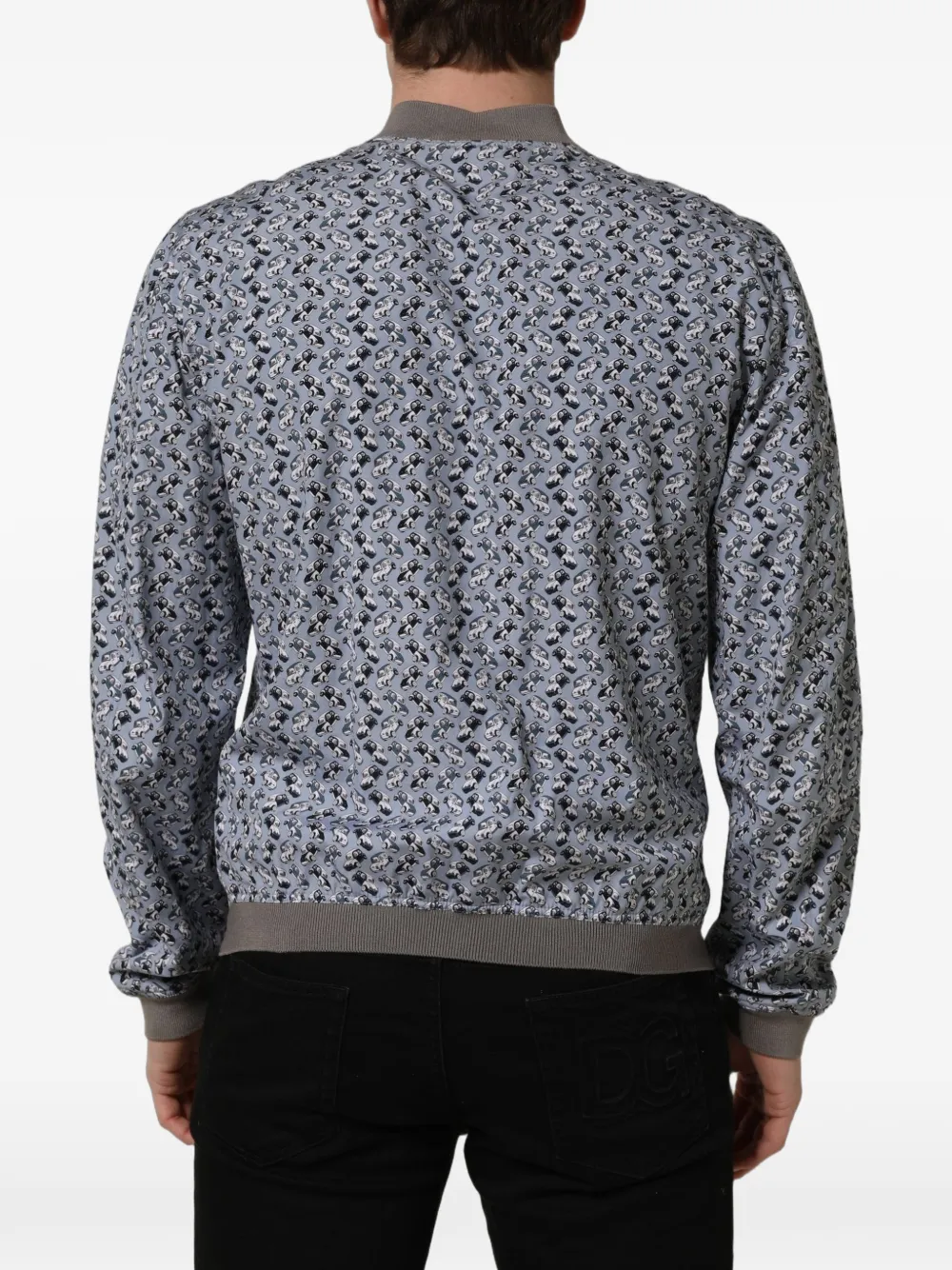 Dolce & Gabbana car-print bomber jacket Blauw