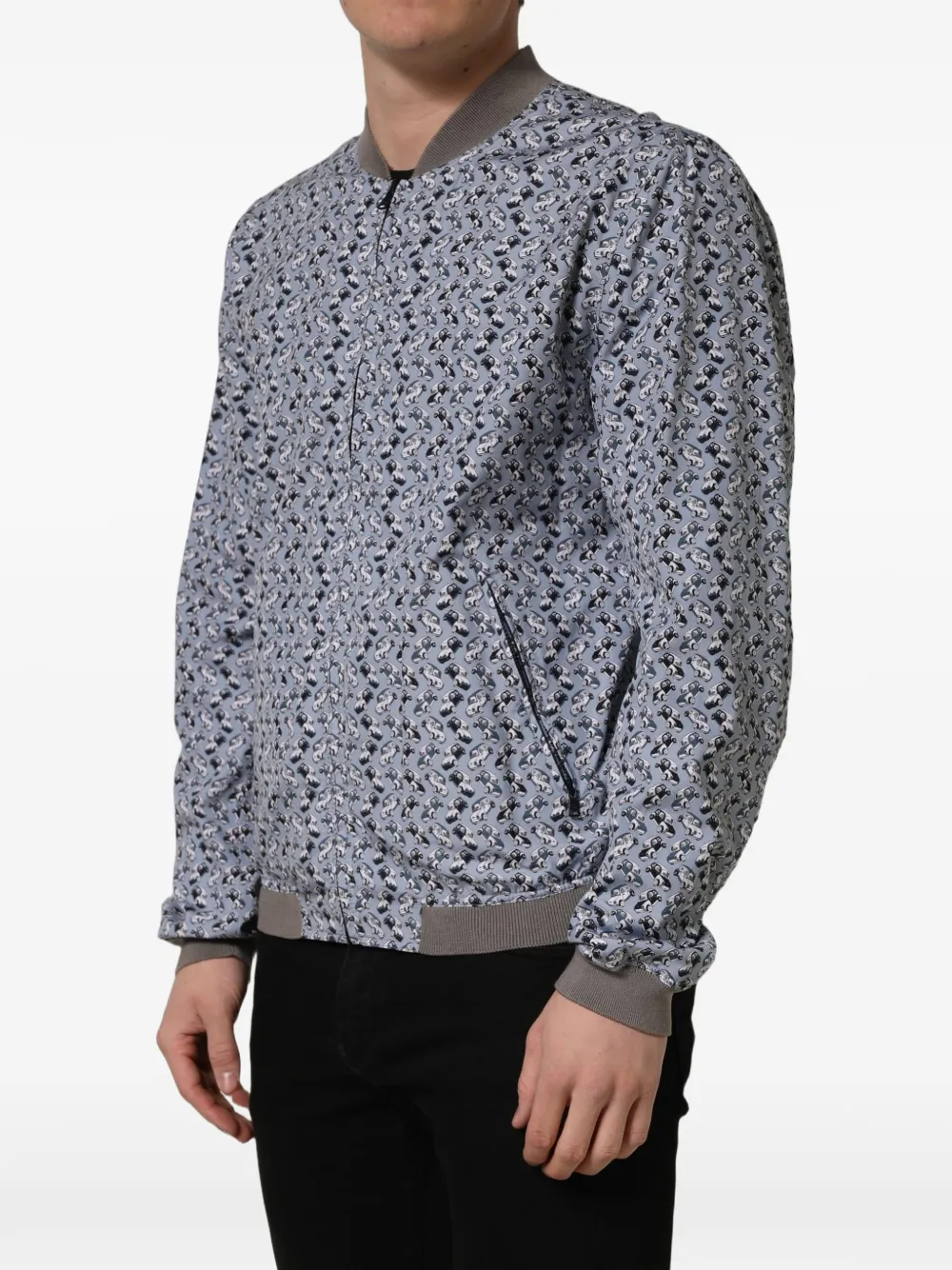 Dolce & Gabbana car-print bomber jacket Blauw