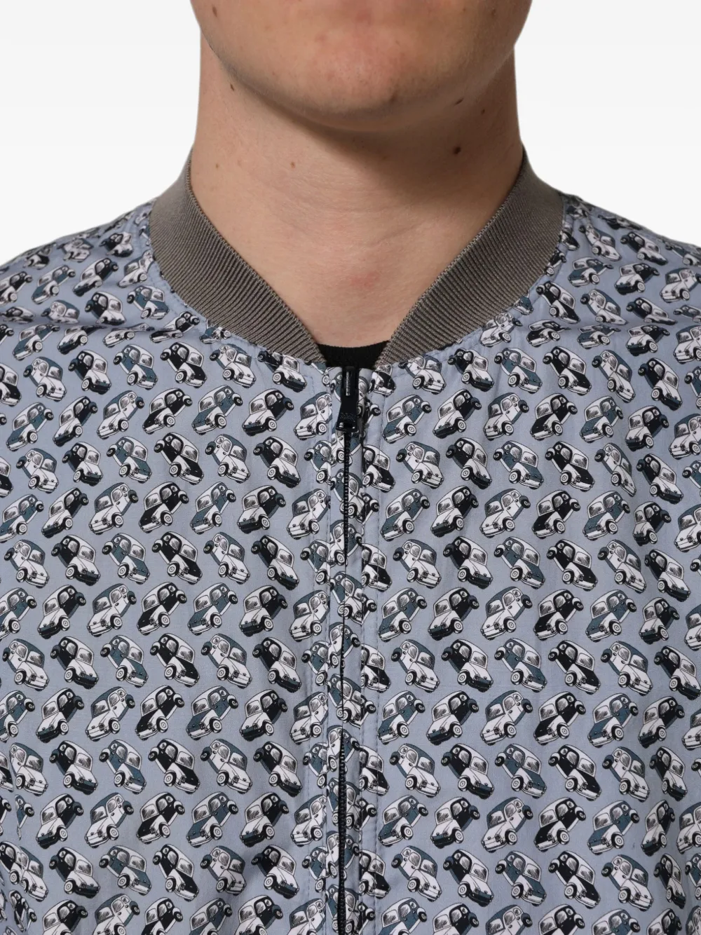 Dolce & Gabbana car-print bomber jacket Blauw