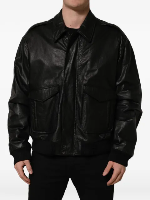 Dolce & Gabbana zip-up leather jacket