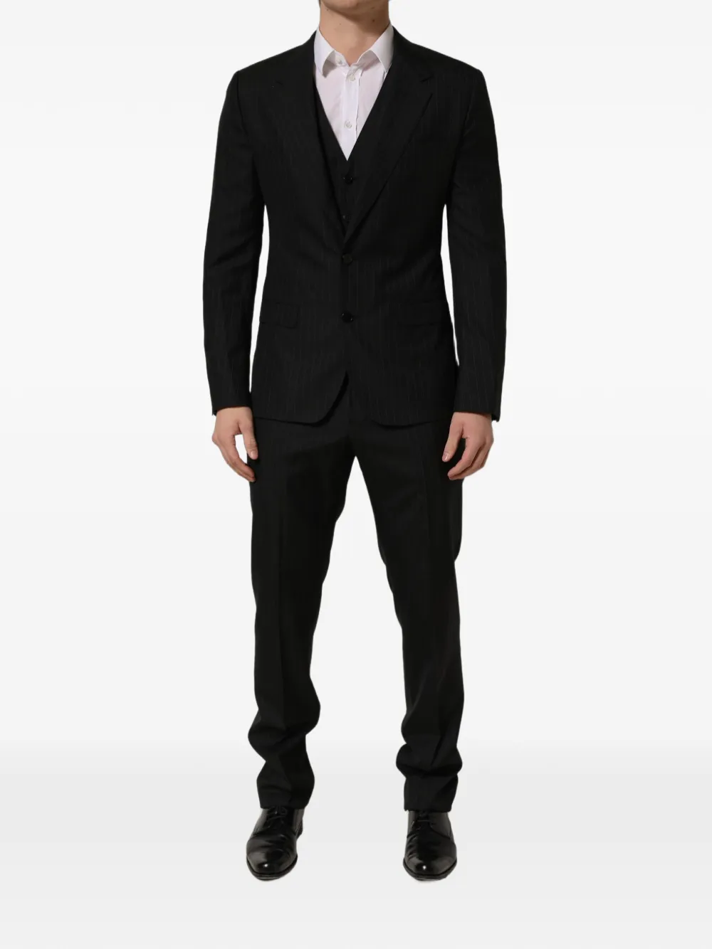 Dolce & Gabbana pinstripe-pattern three-piece suit - Nero