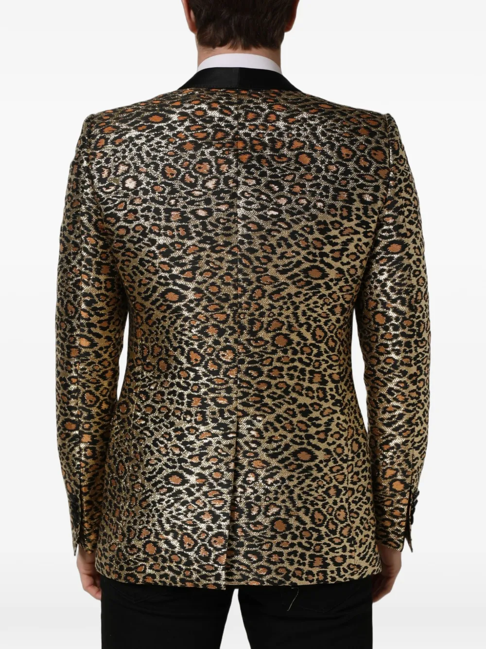 Dolce & Gabbana leopard-print single-breasted blazer Goud