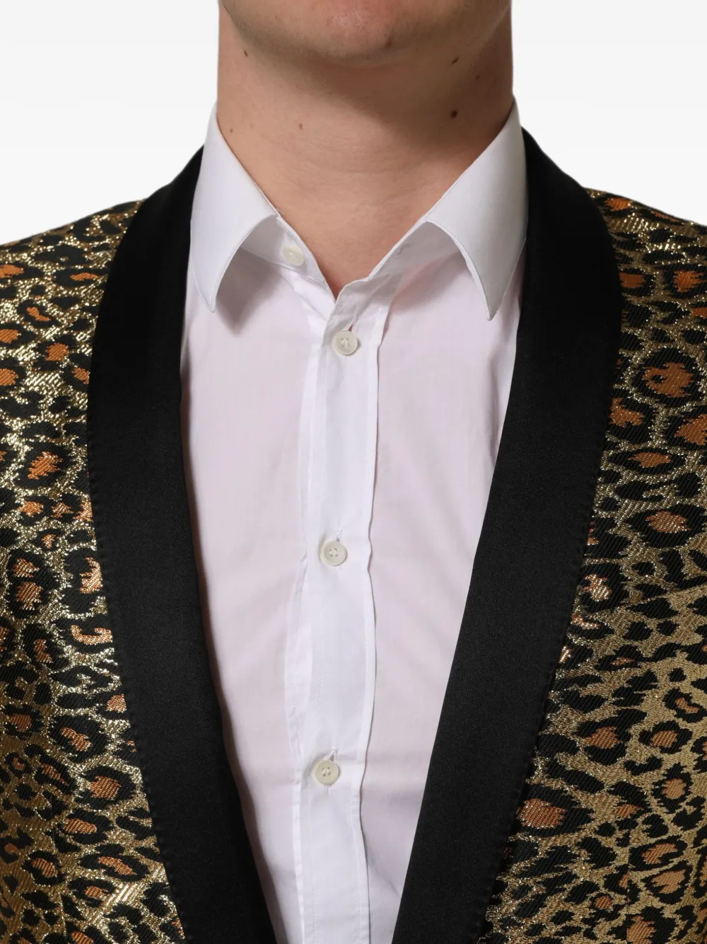 Dolce & Gabbana leopard-print single-breasted blazer Goud