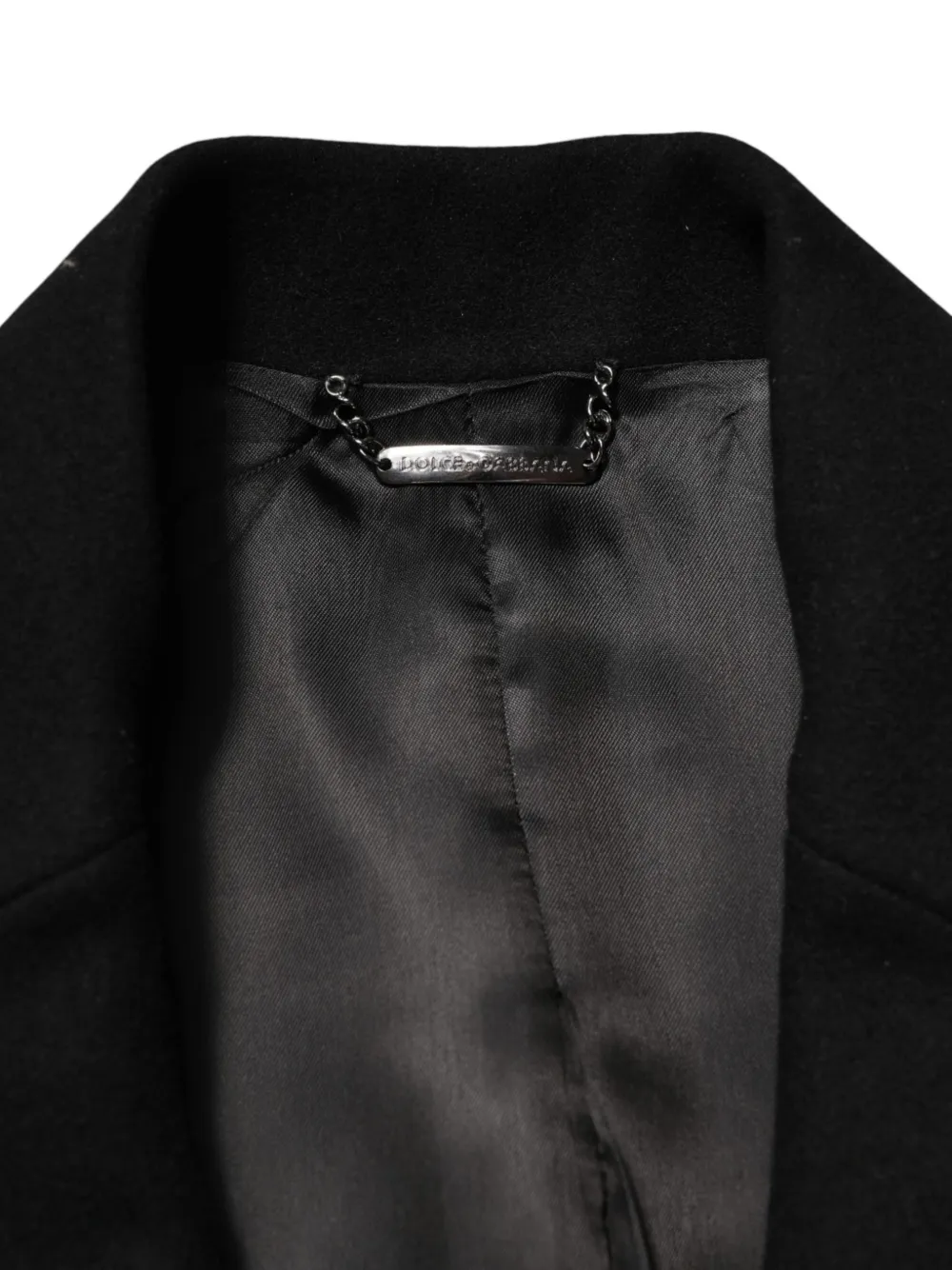 Dolce & Gabbana heraldic-patch single-breasted coat Zwart