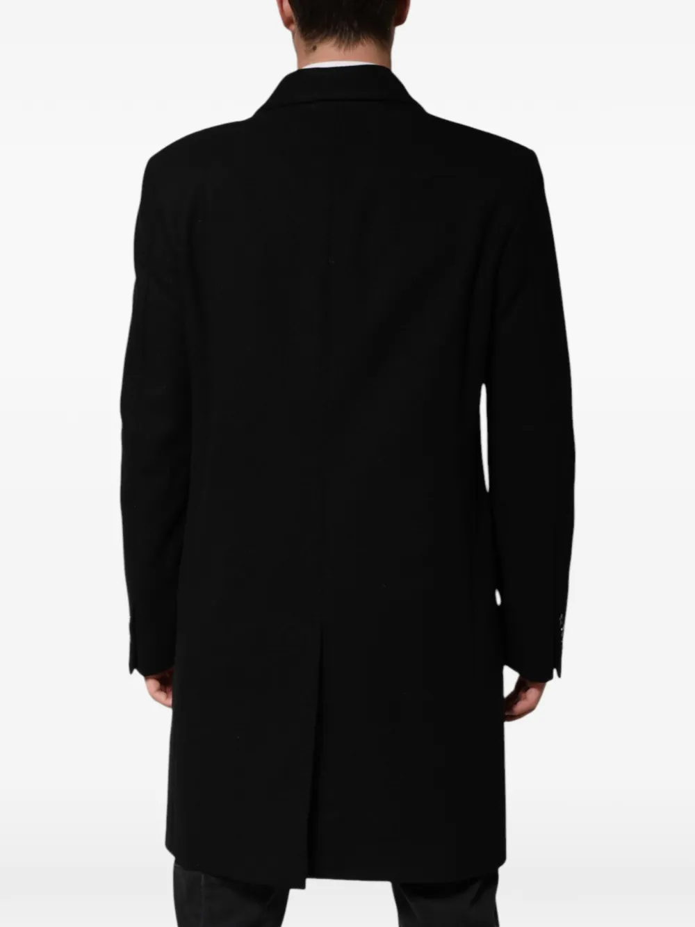 Dolce & Gabbana heraldic-patch single-breasted coat Zwart