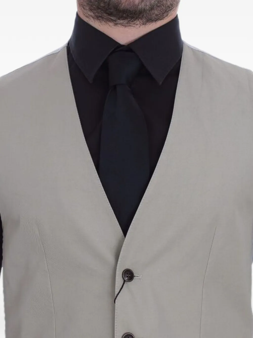Dolce & Gabbana V-neck button-fastening waistcoat Beige
