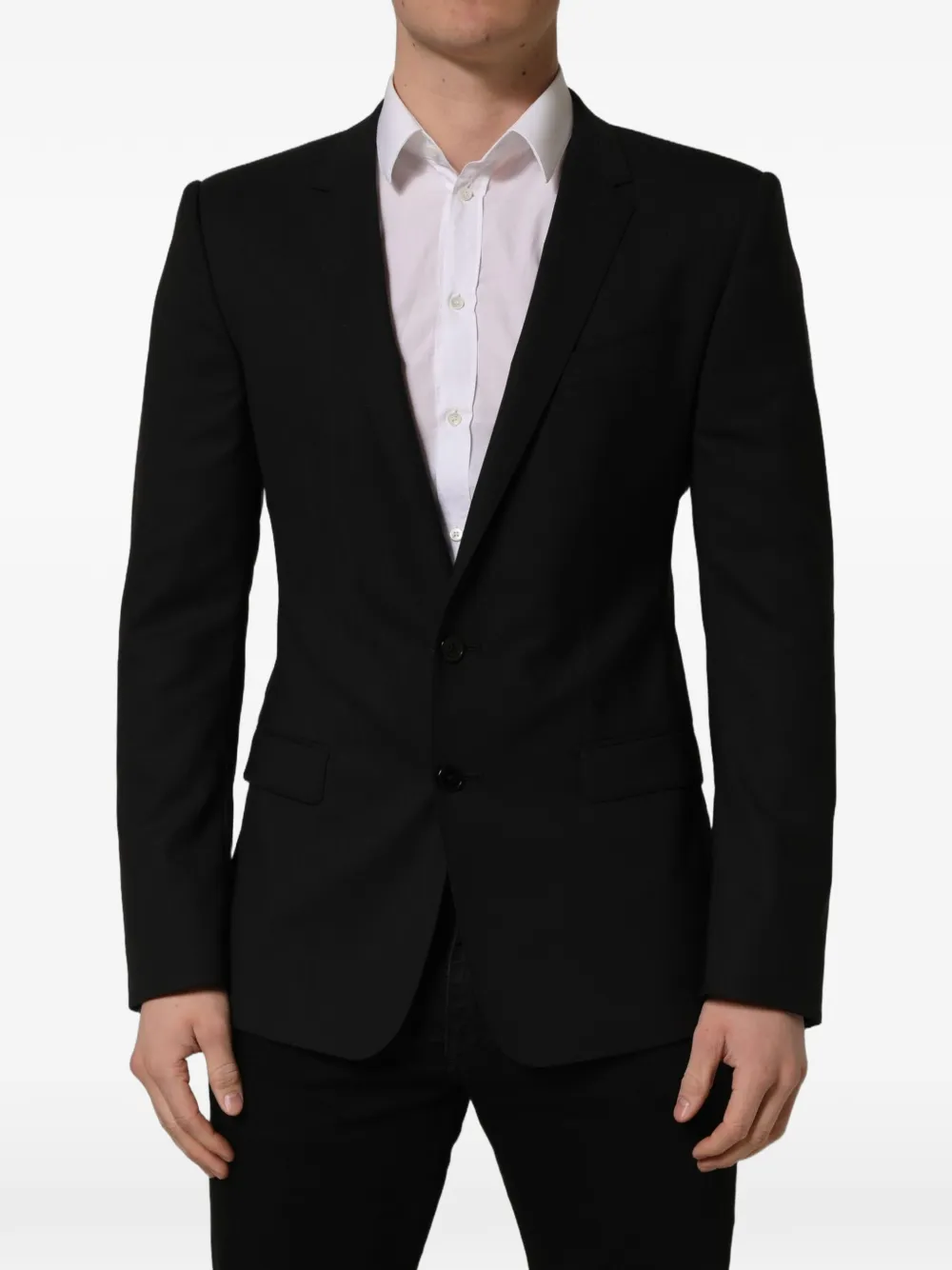 Dolce & Gabbana single-breasted wool blazer Zwart