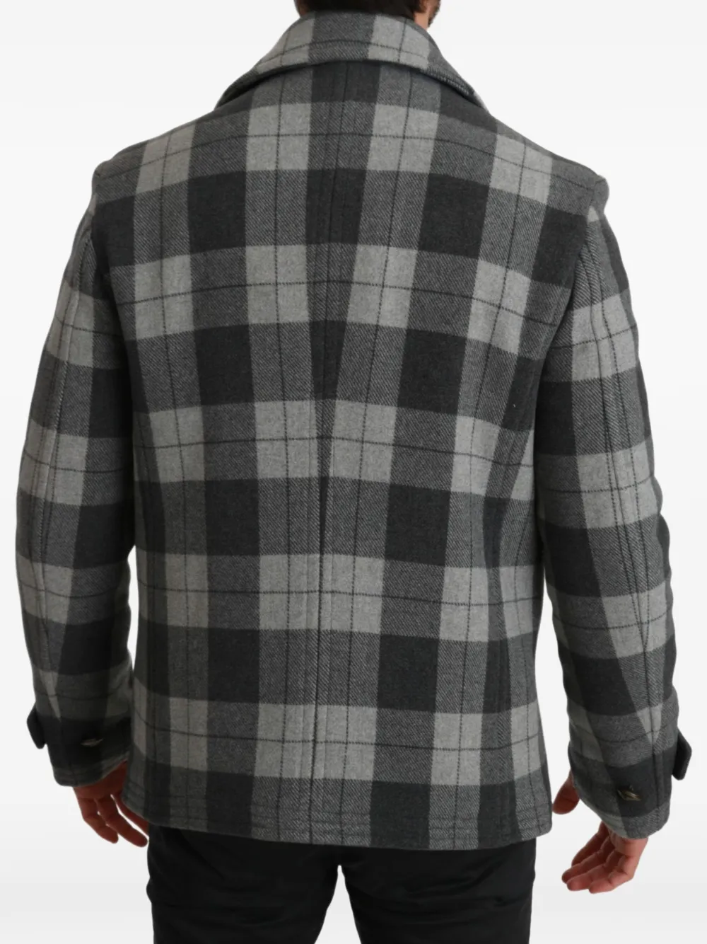 Dolce & Gabbana check-pattern double-breasted jacket Grijs
