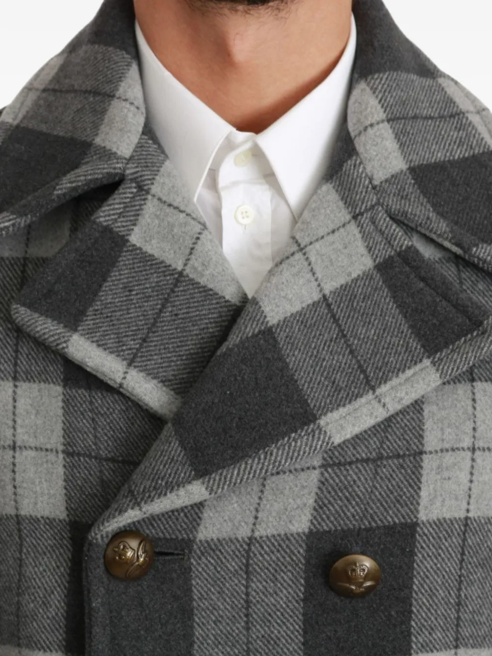 Dolce & Gabbana check-pattern double-breasted jacket Grijs