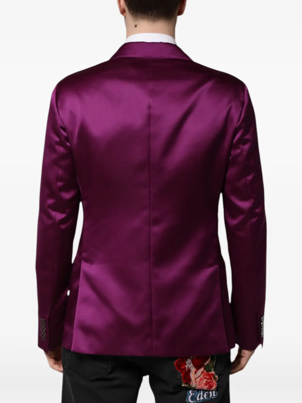Dolce & Gabbana double-breasted silk blazer Paars
