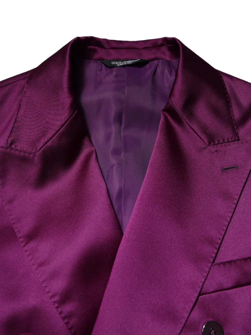 Dolce & Gabbana double-breasted silk blazer Paars