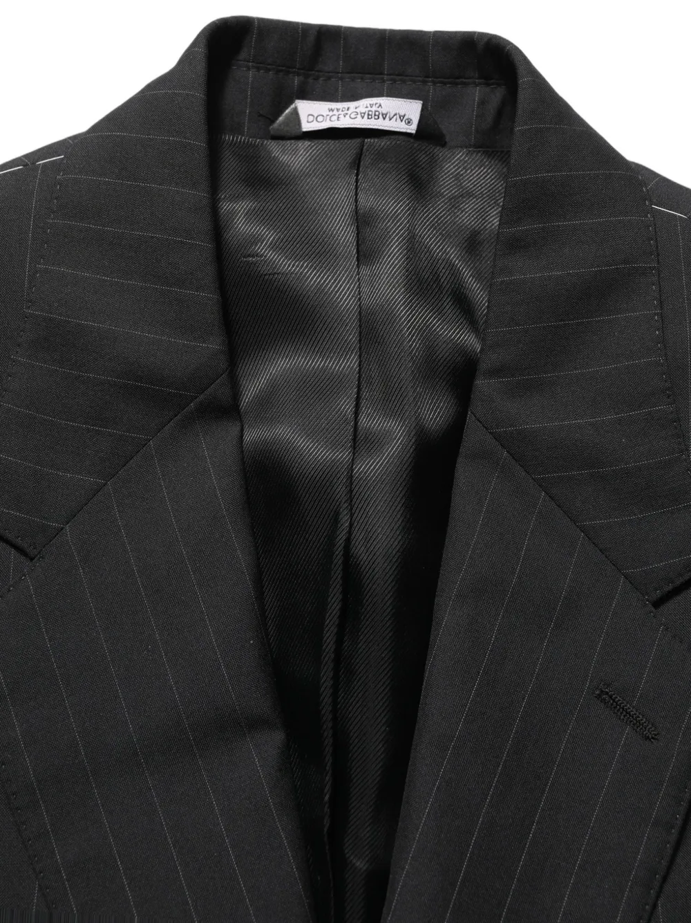Dolce & Gabbana black stripes wool single-breasted blazer Zwart