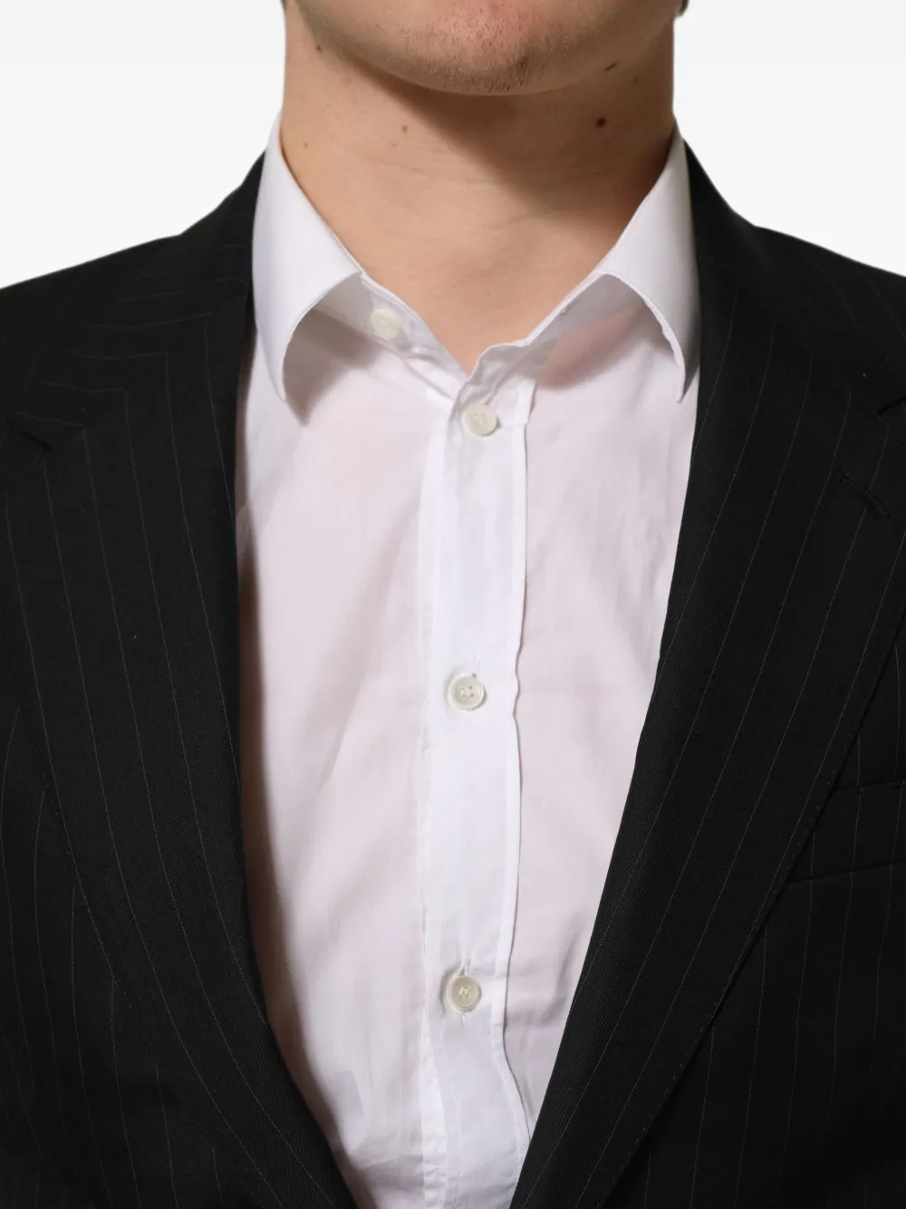 Dolce & Gabbana black stripes wool single-breasted blazer Zwart