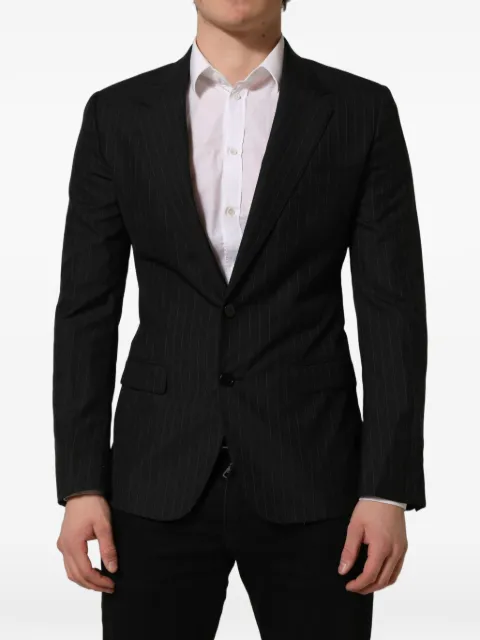 Dolce & Gabbana black stripes wool single-breasted blazer