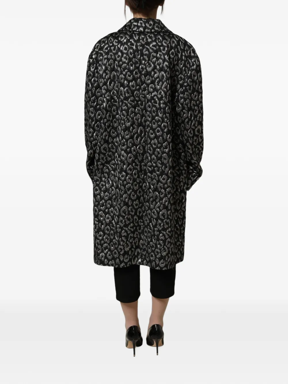 Dolce & Gabbana Jas verfraaid met kristallen en luipaardjacquard Zwart