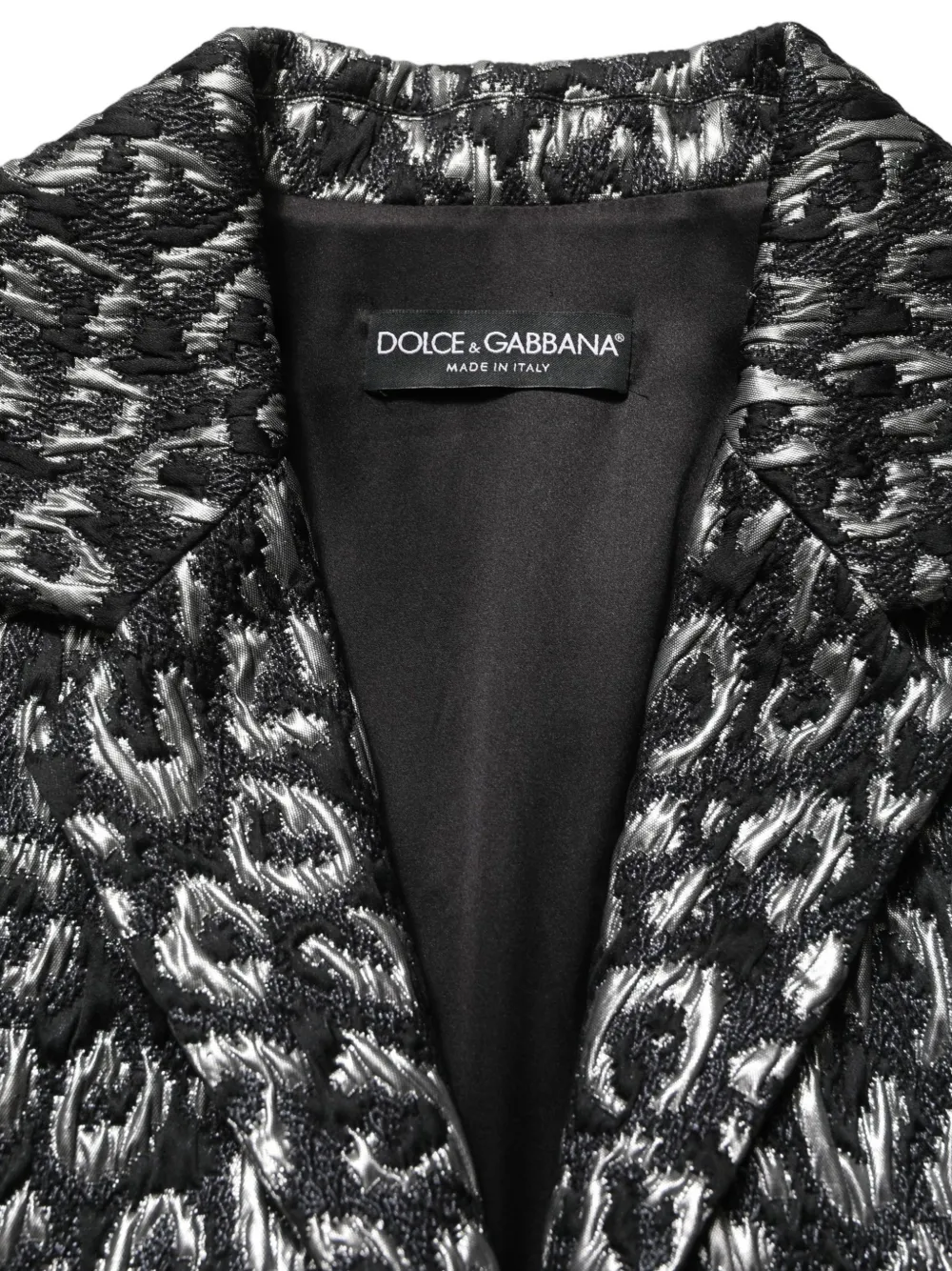 Dolce & Gabbana Jas verfraaid met kristallen en luipaardjacquard Zwart
