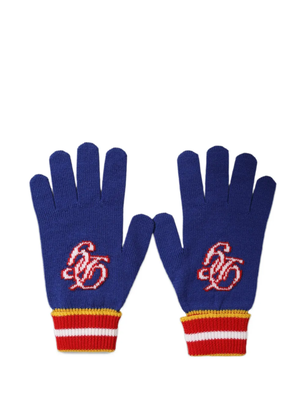 Dolce & Gabbana DG Logo embroidered gloves - Blu
