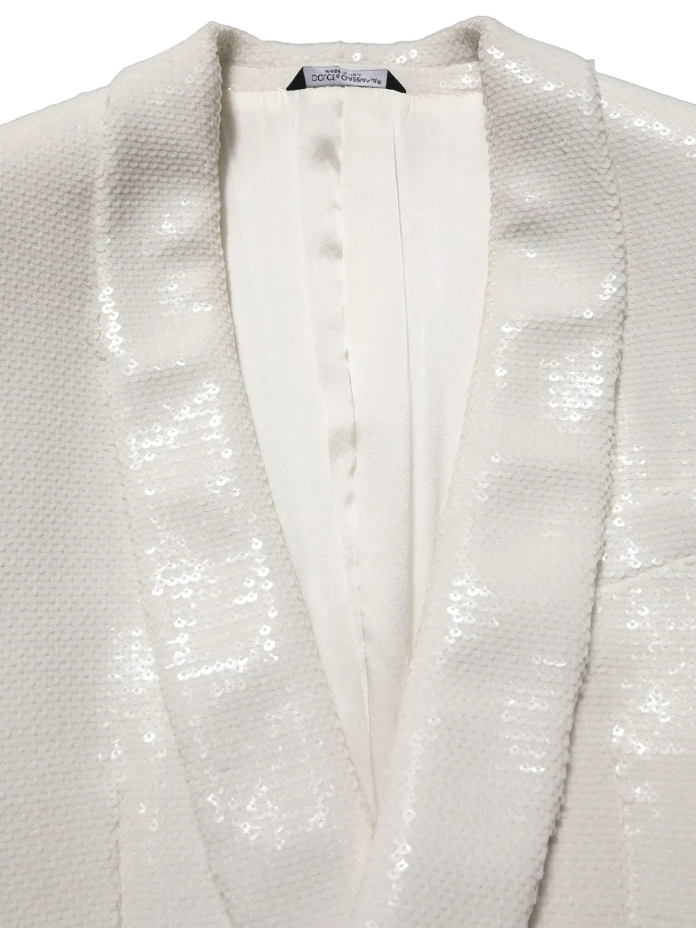 Dolce & Gabbana sequin-embellished single-breasted blazer Wit
