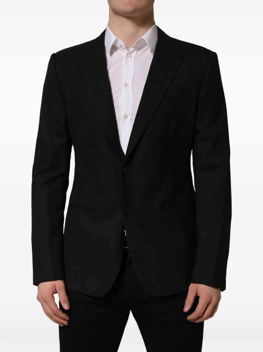 Dolce & Gabbana single-breasted wool blazer Zwart