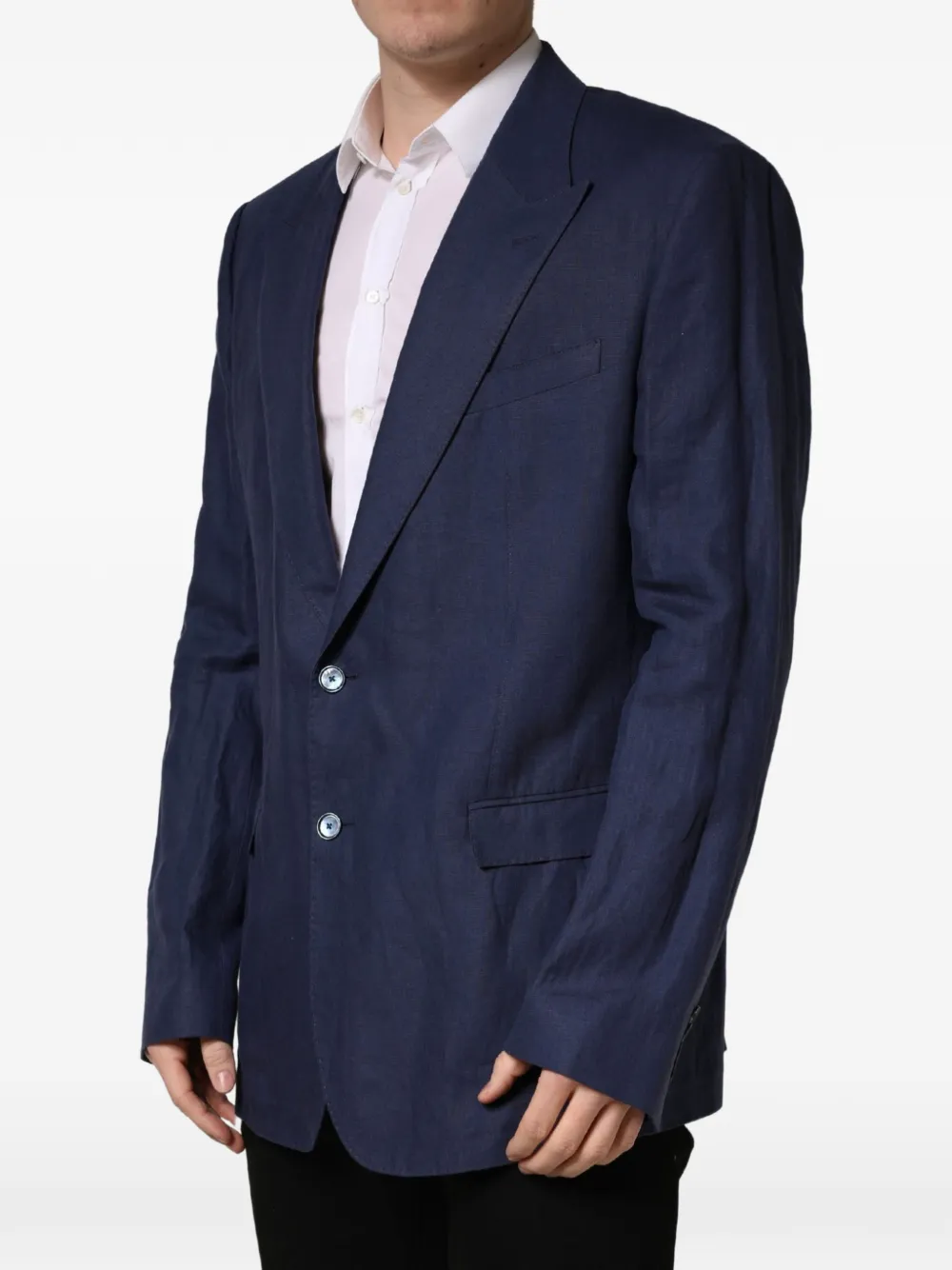 Dolce & Gabbana single-breasted peak-lapel jacket Blauw